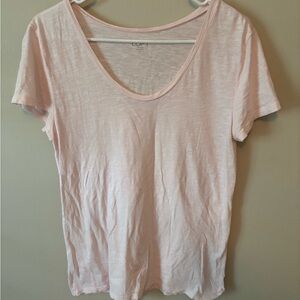 LOFT Pink Fitted Short Sleeve Tee